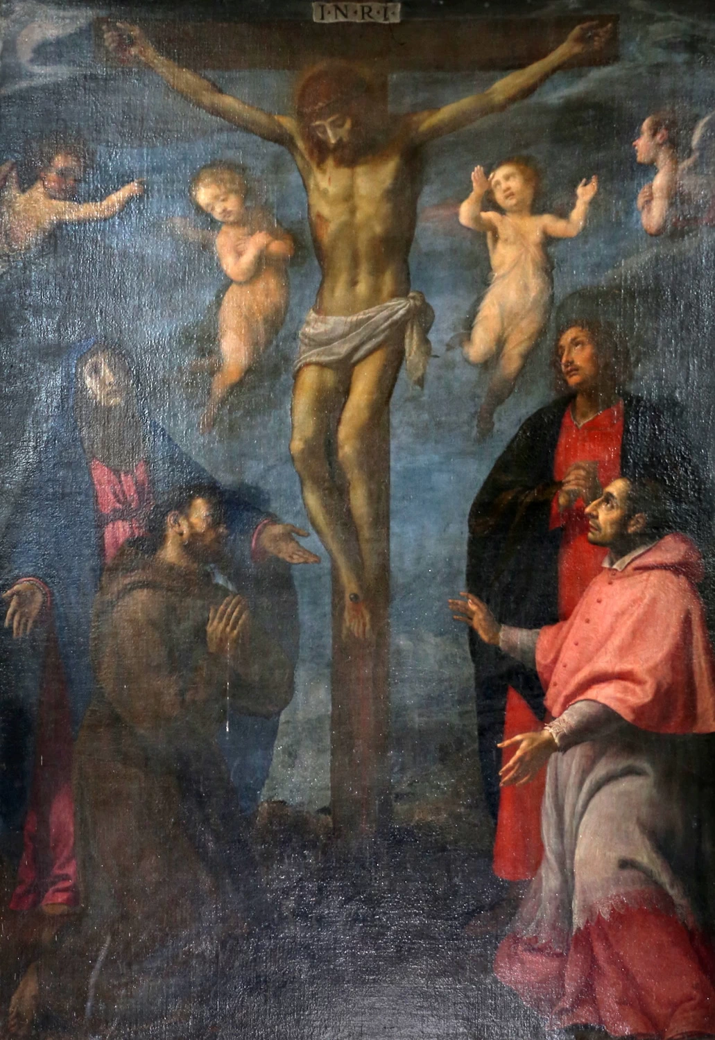 Crocifissione tra i ss. Francesco e Carlo Borromeo -  Santi Jacopo e Filippo (Scarperia)